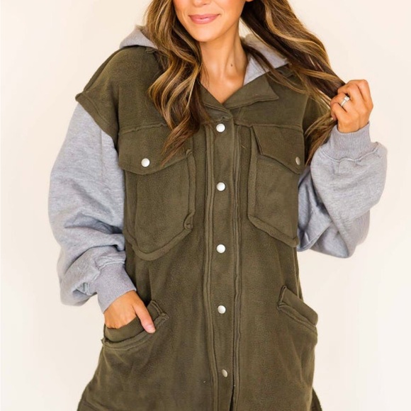 AEMI + CO Olive Gray Jacket NWOT - Picture 3 of 7